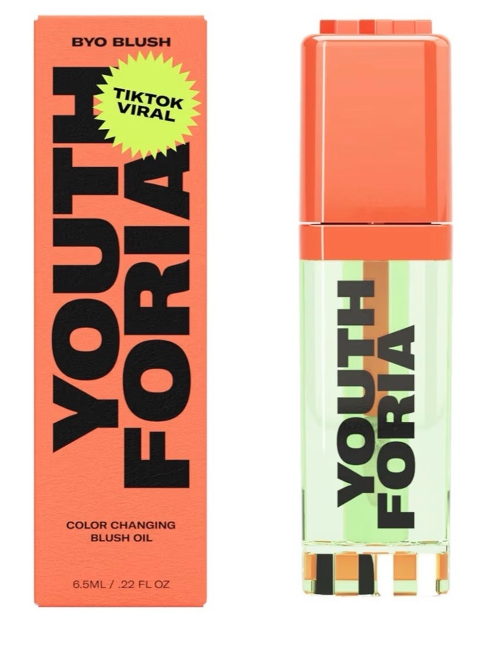 Youth Foria Color-Changing Blush Oil — Coral Orange